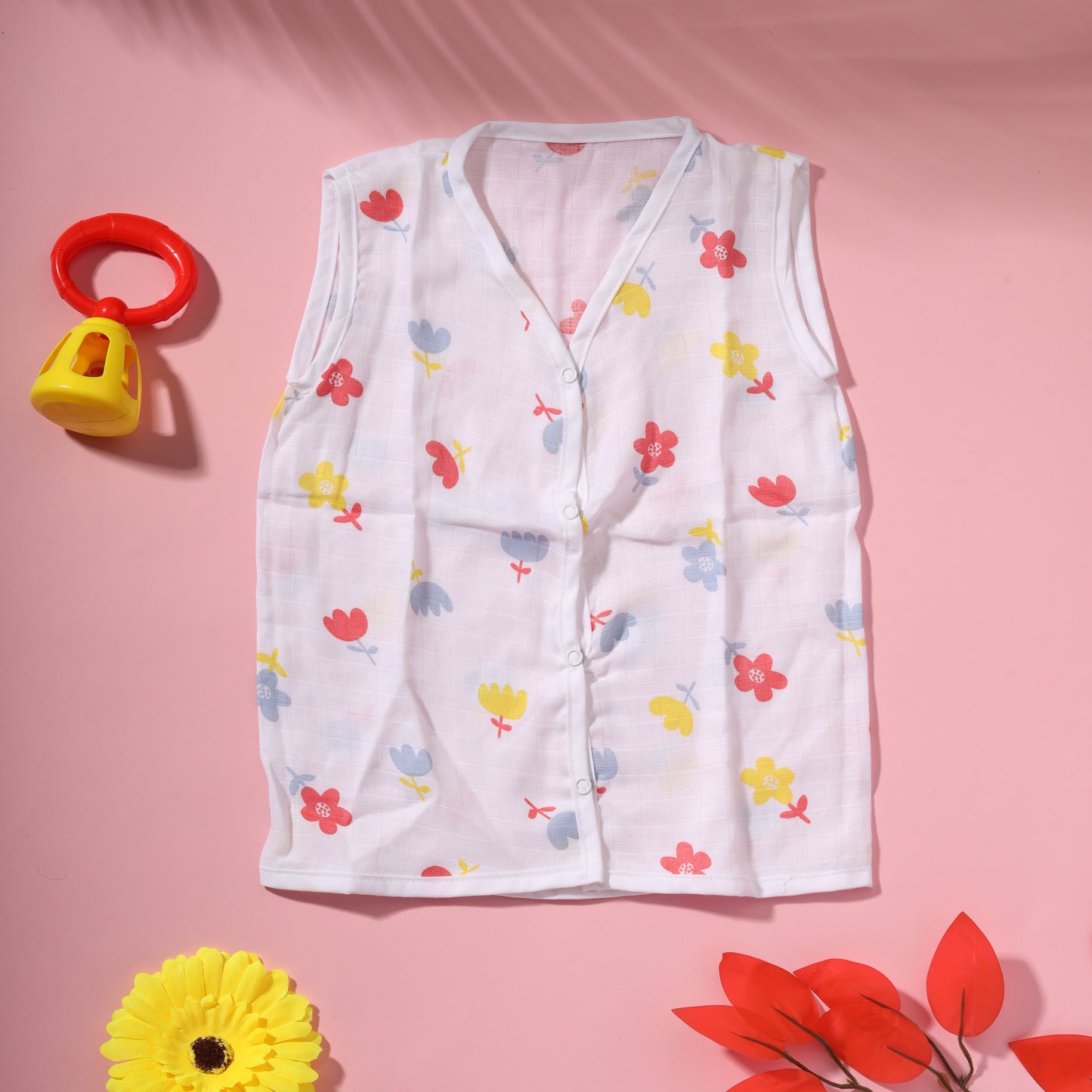 Muslin Sleeveless Jablas button type
