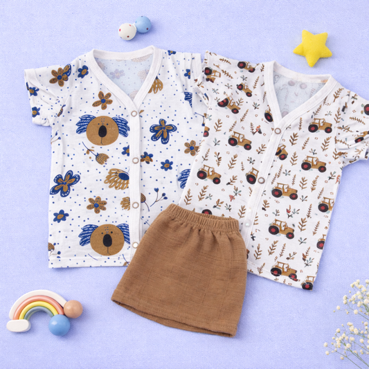 Two Jablas+ 1 shorts - Pandas+Tractors