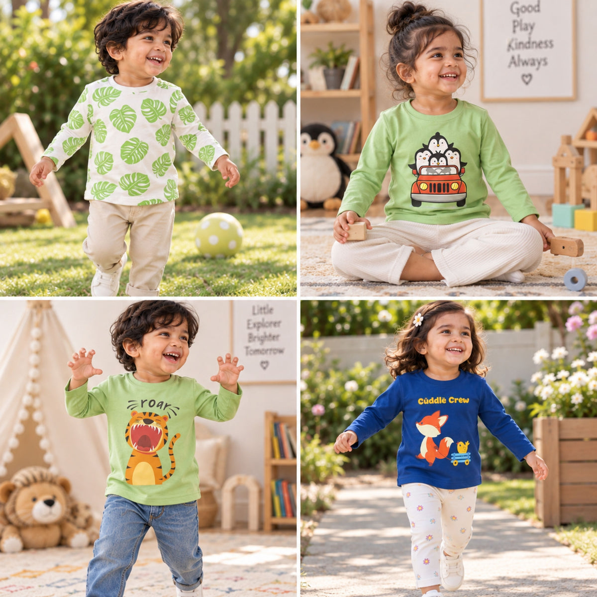 Full Sleeve T-shirt-Combo4 Pack of 3