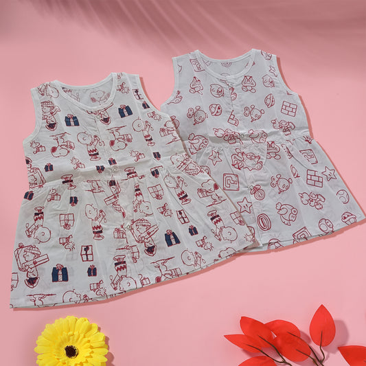 Cambric Cotton Sleeveless Frocks - Bawse Baby