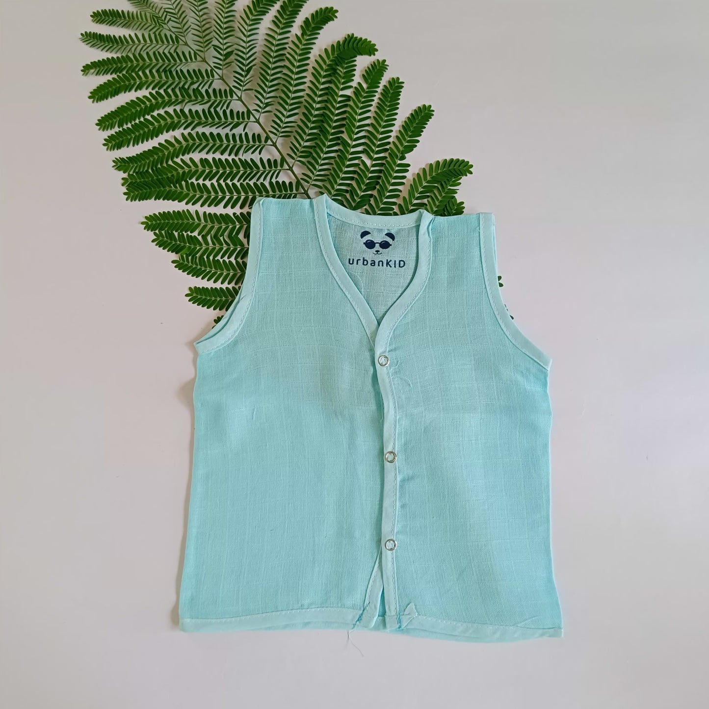 Muslin Pastel sleeveless jablas Front open - Bawse Baby