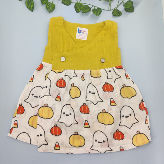 Halloween crossover VARNA muslin frock Sleeveless - Bawse Baby
