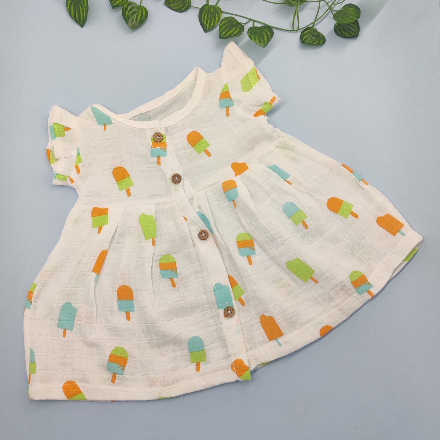 Crinkled Muslin Frill Frocks - Bawse Baby