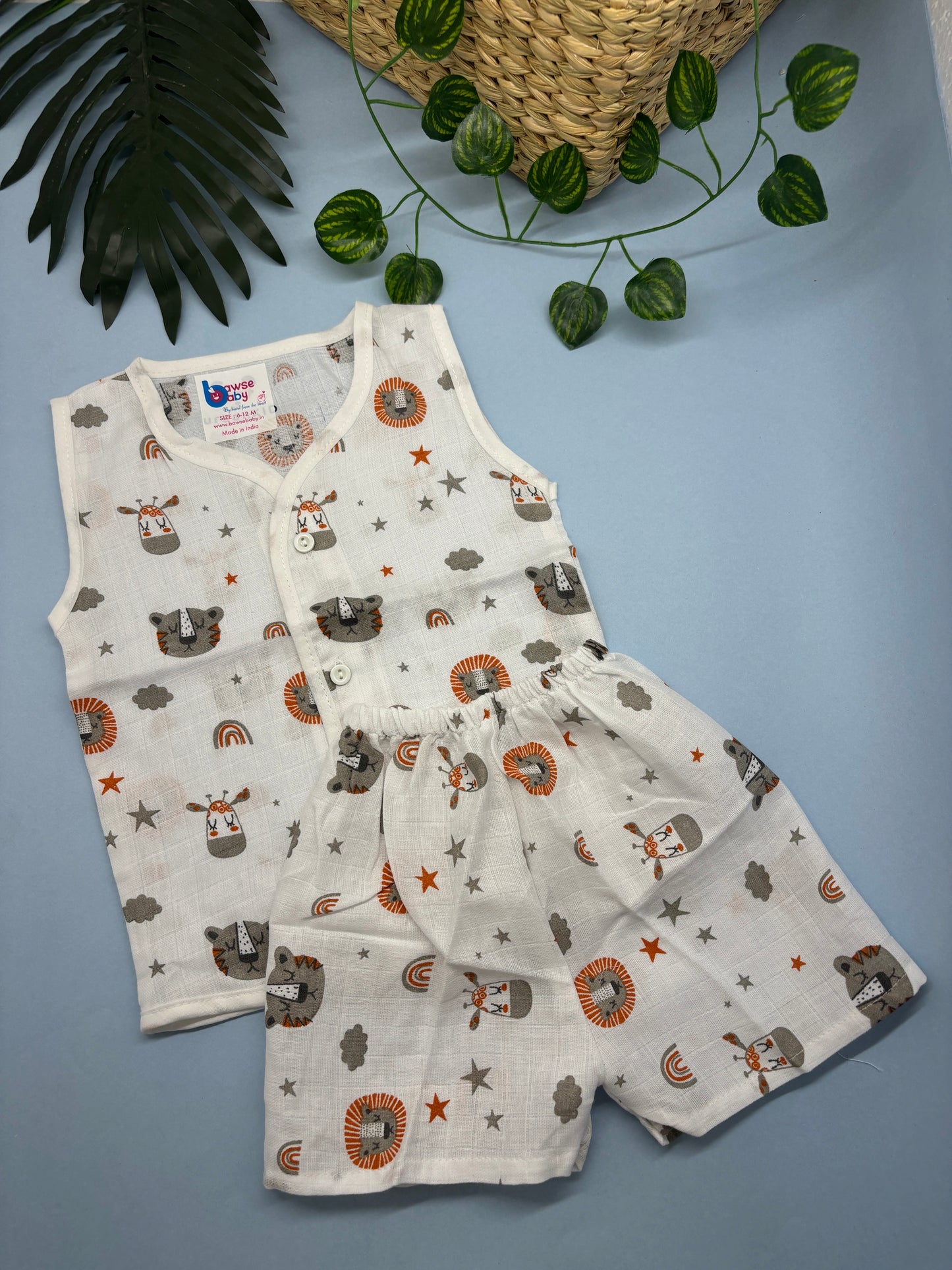 Muslin Jabla and Shorts set (6-12m) - Bawse Baby