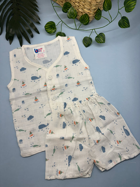Muslin Jabla and Shorts set (6-12m) - Bawse Baby