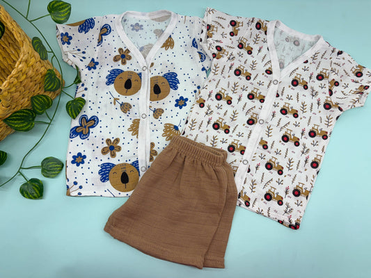 Two HalfSleeve Jablas+ 1 shorts - Pandas+Tractor