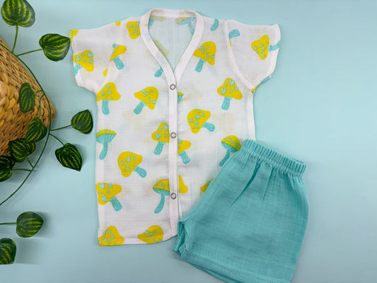 Half Sleeve Mushroom dreams Crinkled muslin co-ords