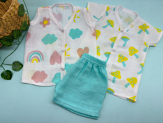 Two Jablas+ 1 shorts - Rainbows +Mushroom