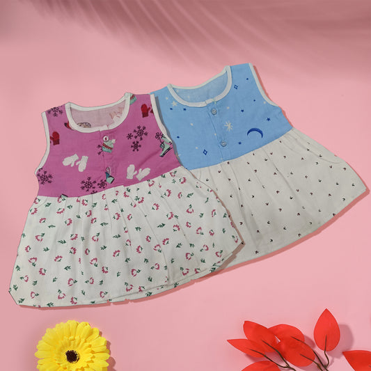 Popcorn Sleeveless Frocks - Bawse Baby
