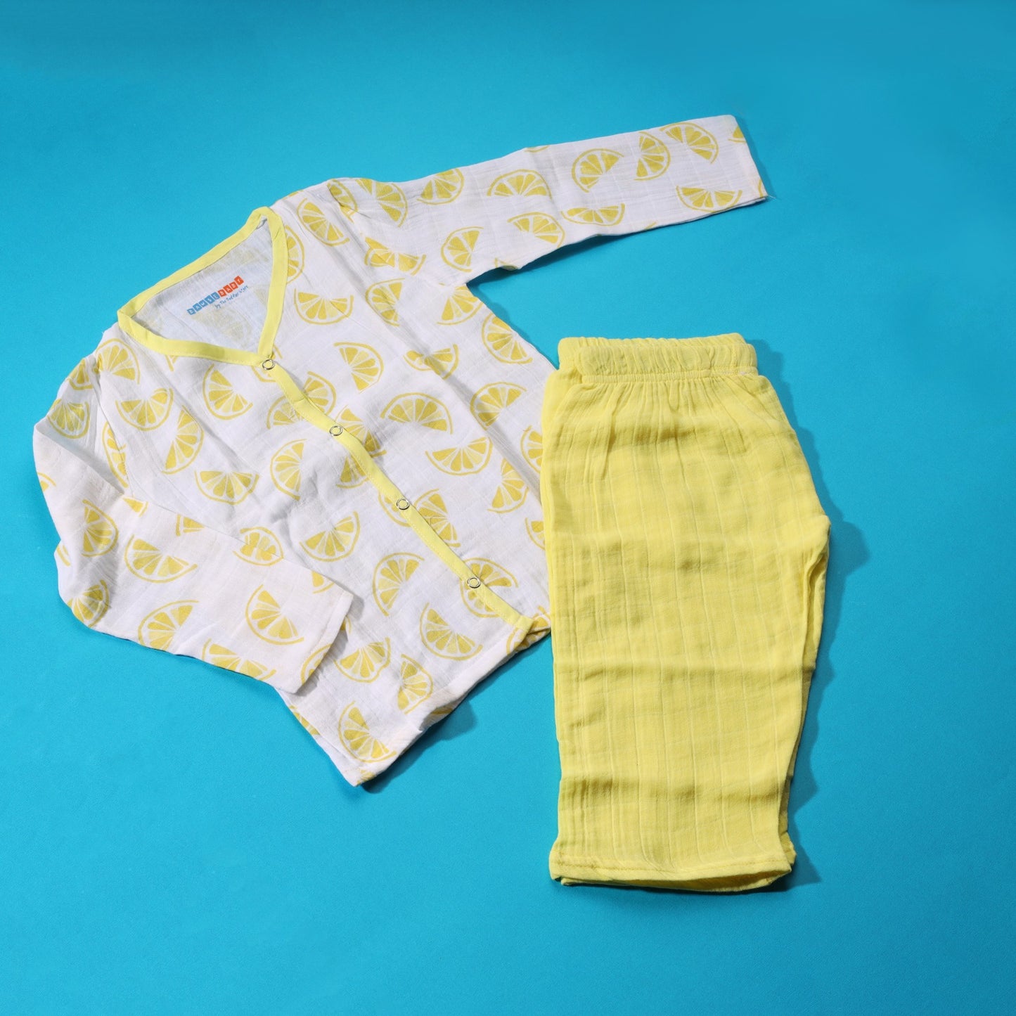 Crinkle Muslin Pyjama Sets/ Night Suits(Lemon Yellow)