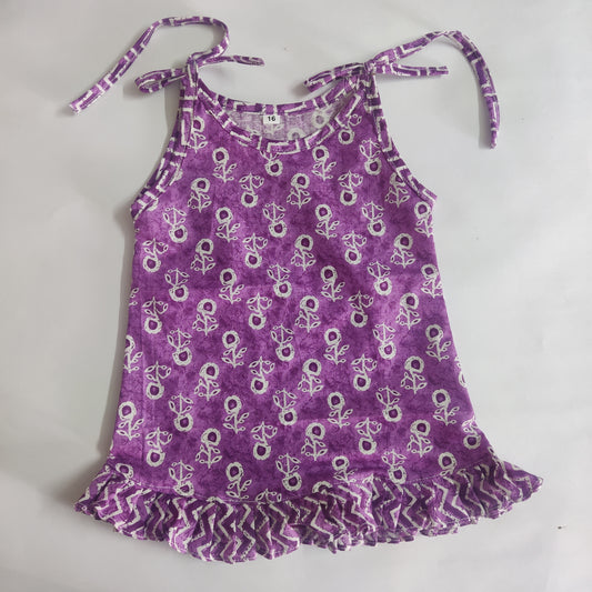Handblock printed frill frocks cotton - Bawse Baby