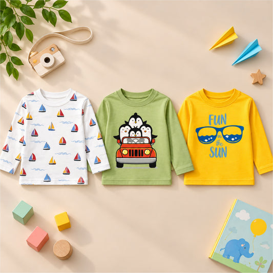 Full Sleeve T-shirt-Combo5 Pack of 3