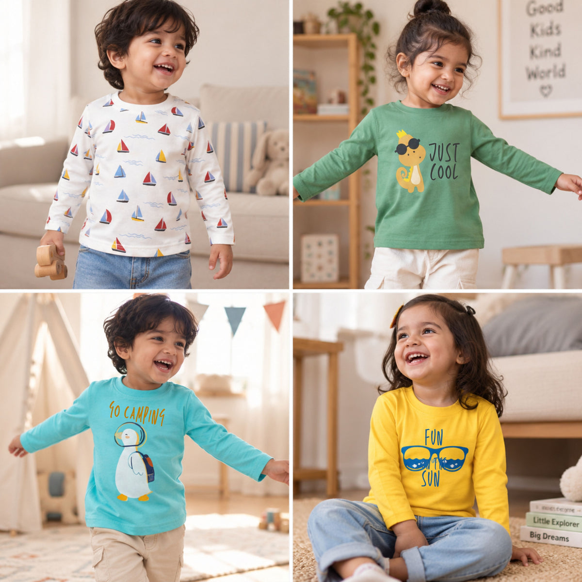Full Sleeve T-shirt-Combo5 Pack of 3