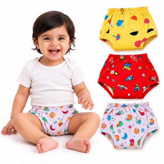 Bawse Baby Reusable Padded Underwear for Babies & Toddlers | Potty Training Pants | 3-Layer Cotton Padding | Absorbs 1 Pee | Diaper-Free Time