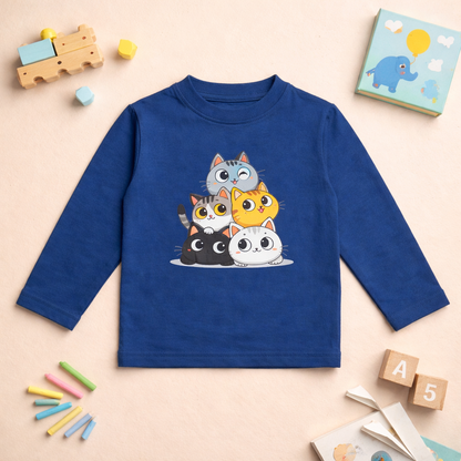 Full Sleeve T-shirt-  Four cats