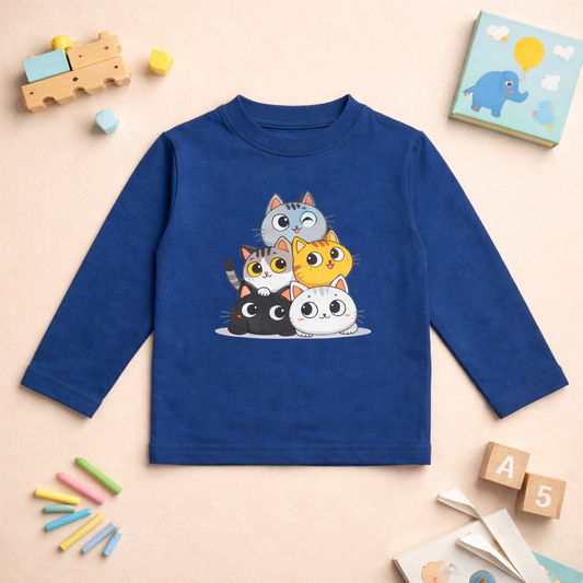 Full Sleeve T-shirt-  Four cats