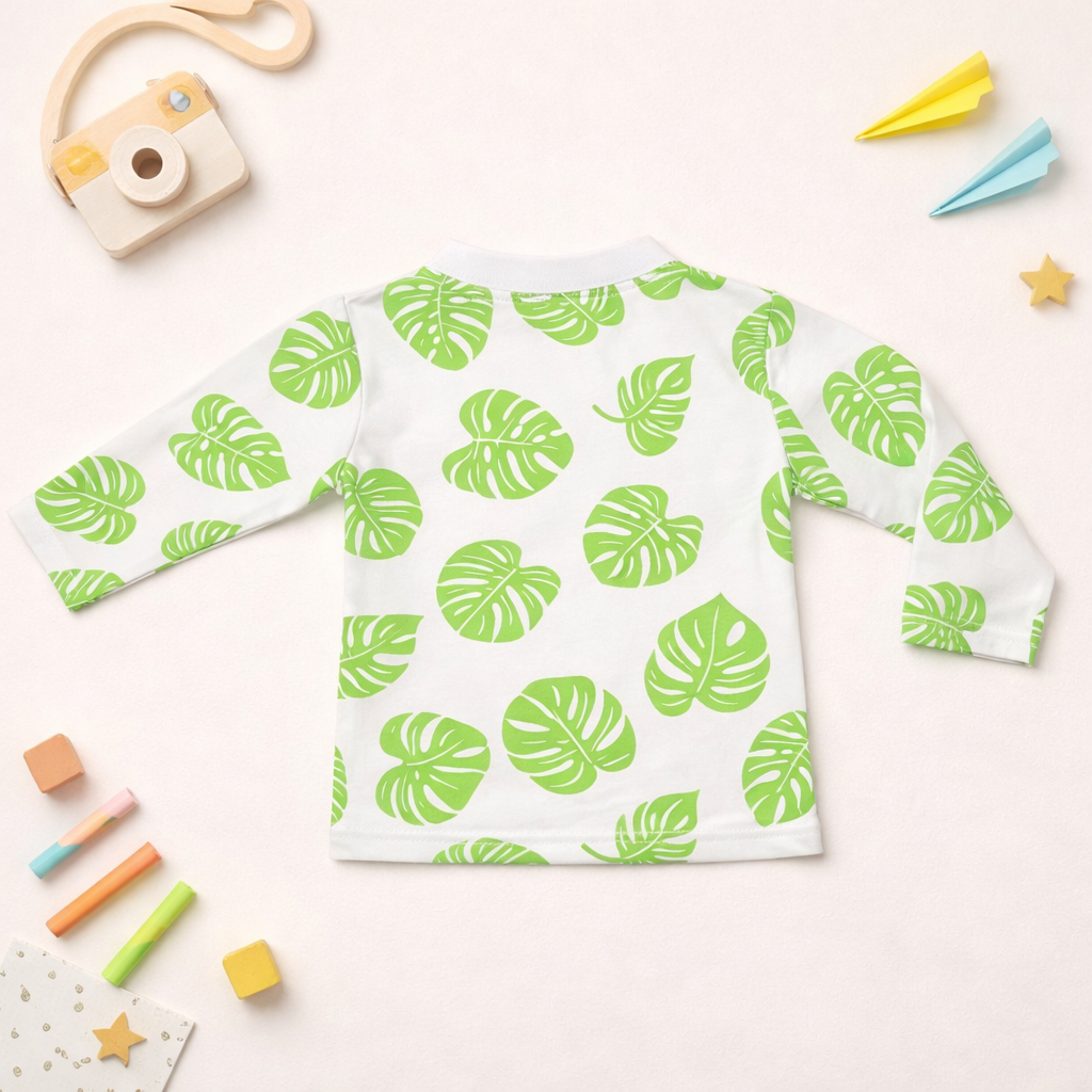Full Sleeve T-shirt-  Green Leaves