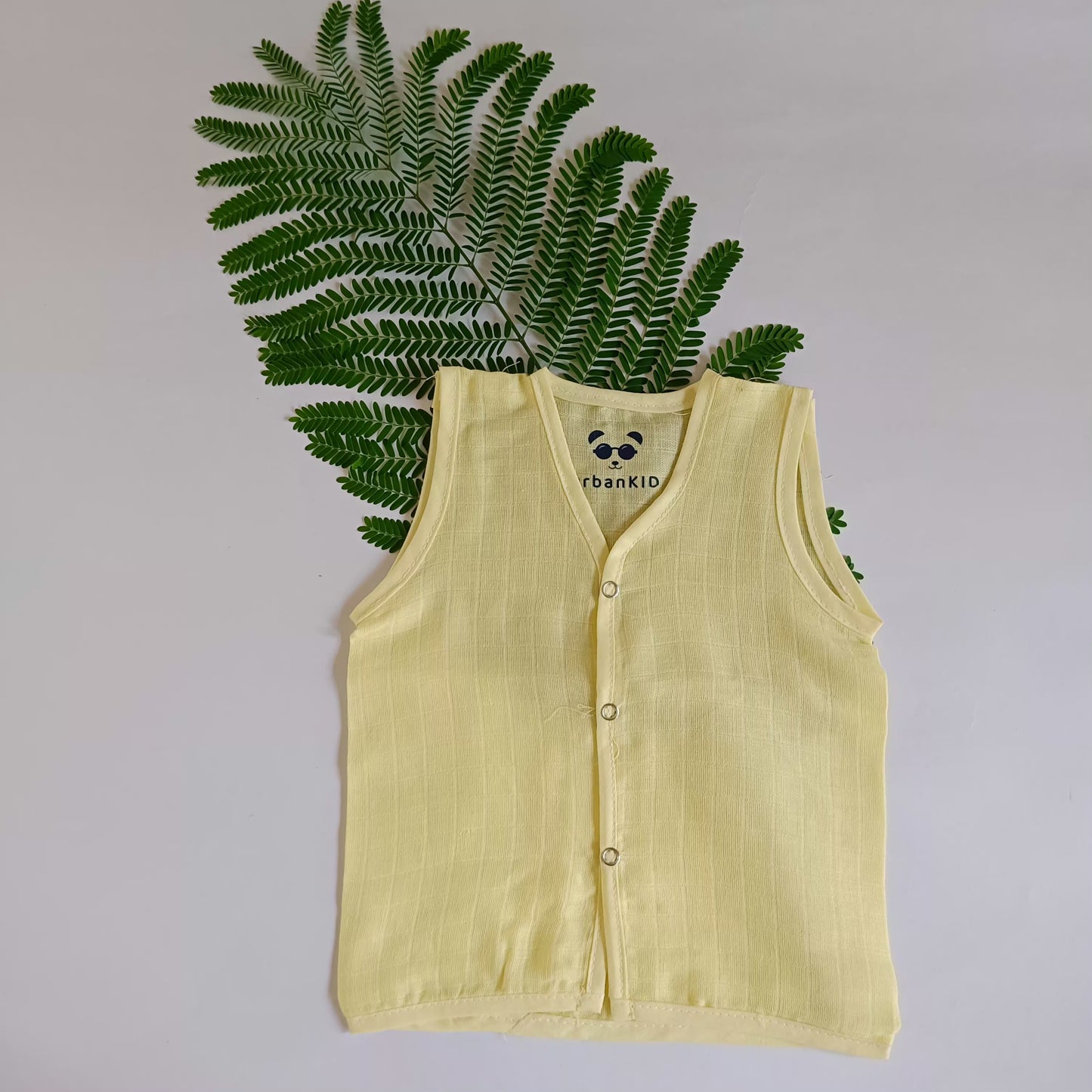 Muslin Pastel sleeveless jablas Front open