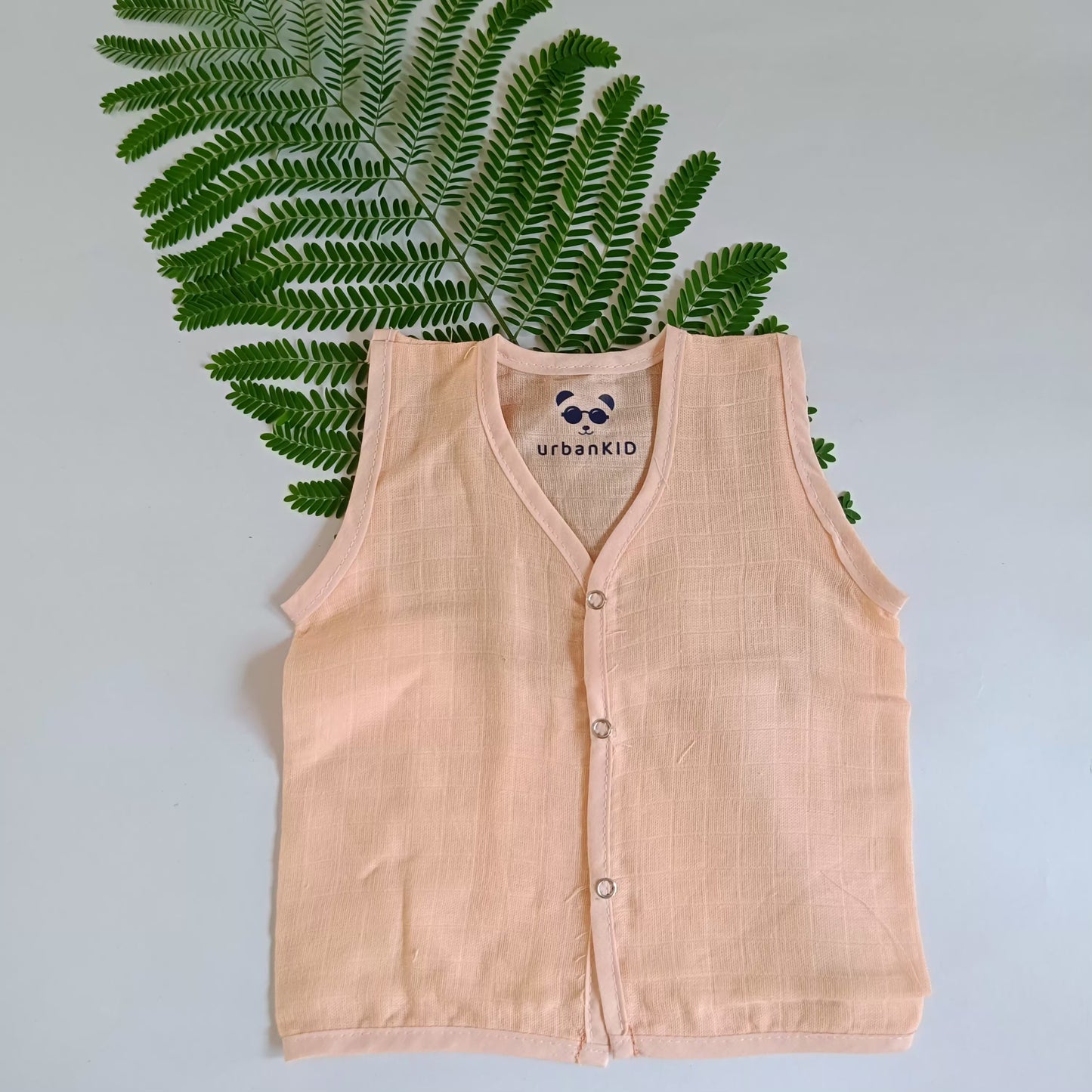 Muslin Pastel sleeveless jablas Front open