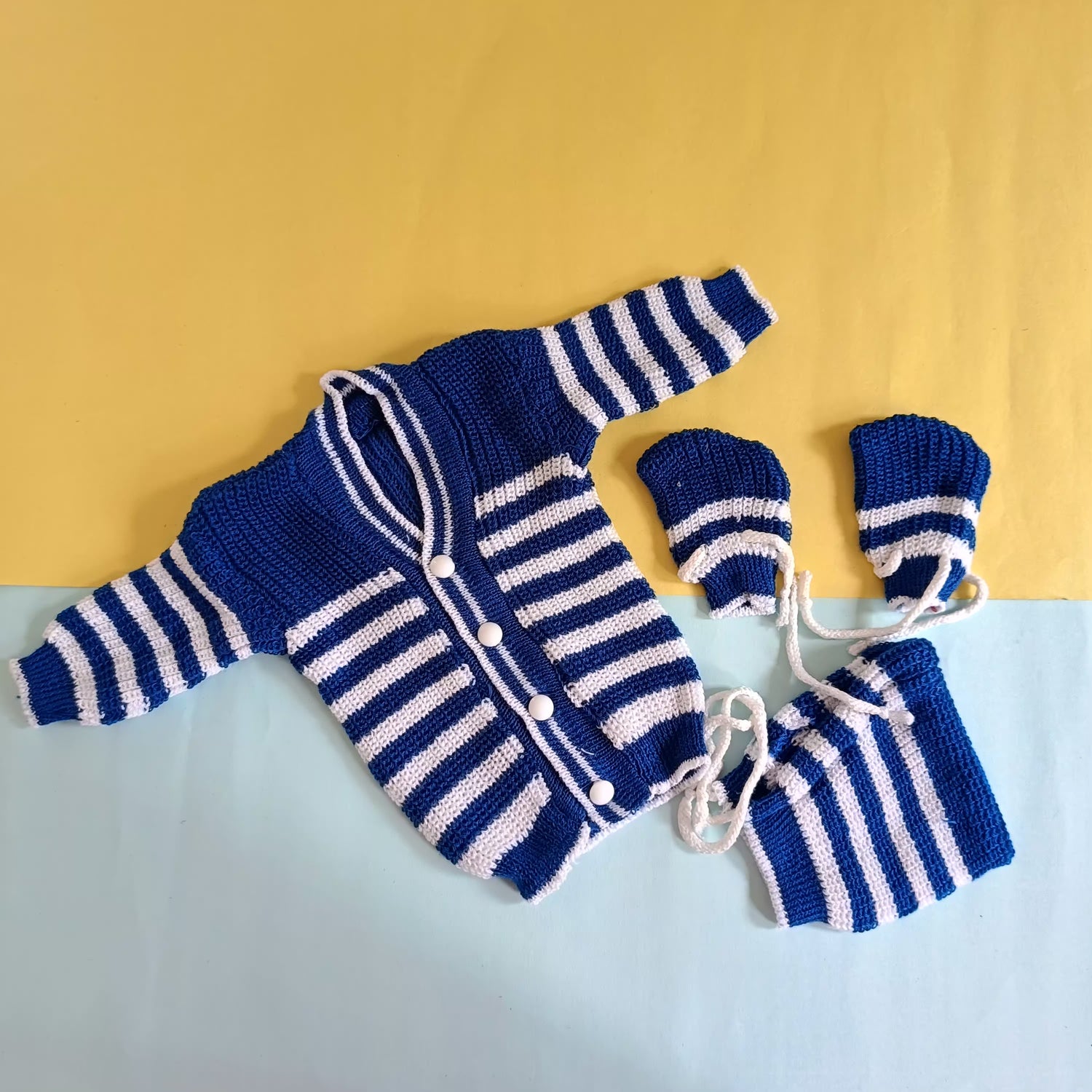 Full Sweater set (Newborn)Woolen Blue