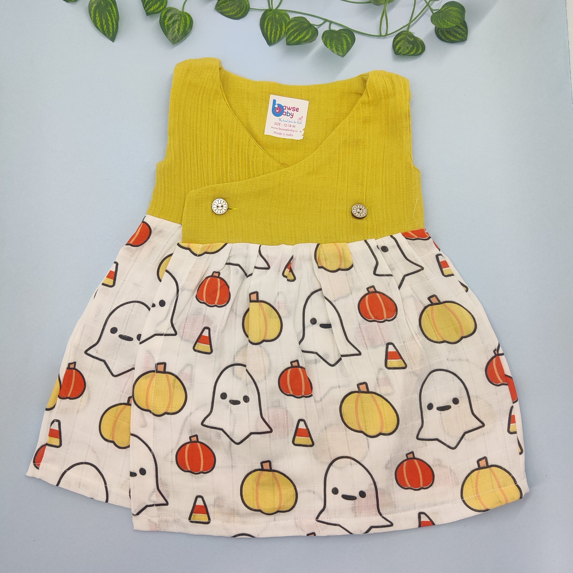 Halloween crossover VARNA muslin frock Sleeveless - Bawse Baby