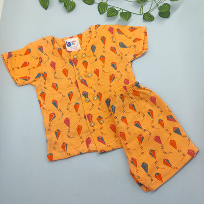 Orangy kite Crinkled muslin co-ords