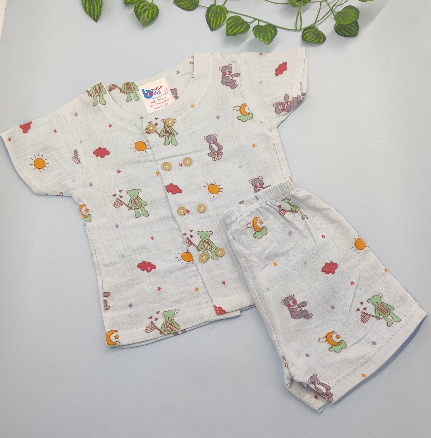 Blue circus party Crinkled muslin co-ords