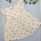 White floral crossover VARNA muslin frock with frill sleeve