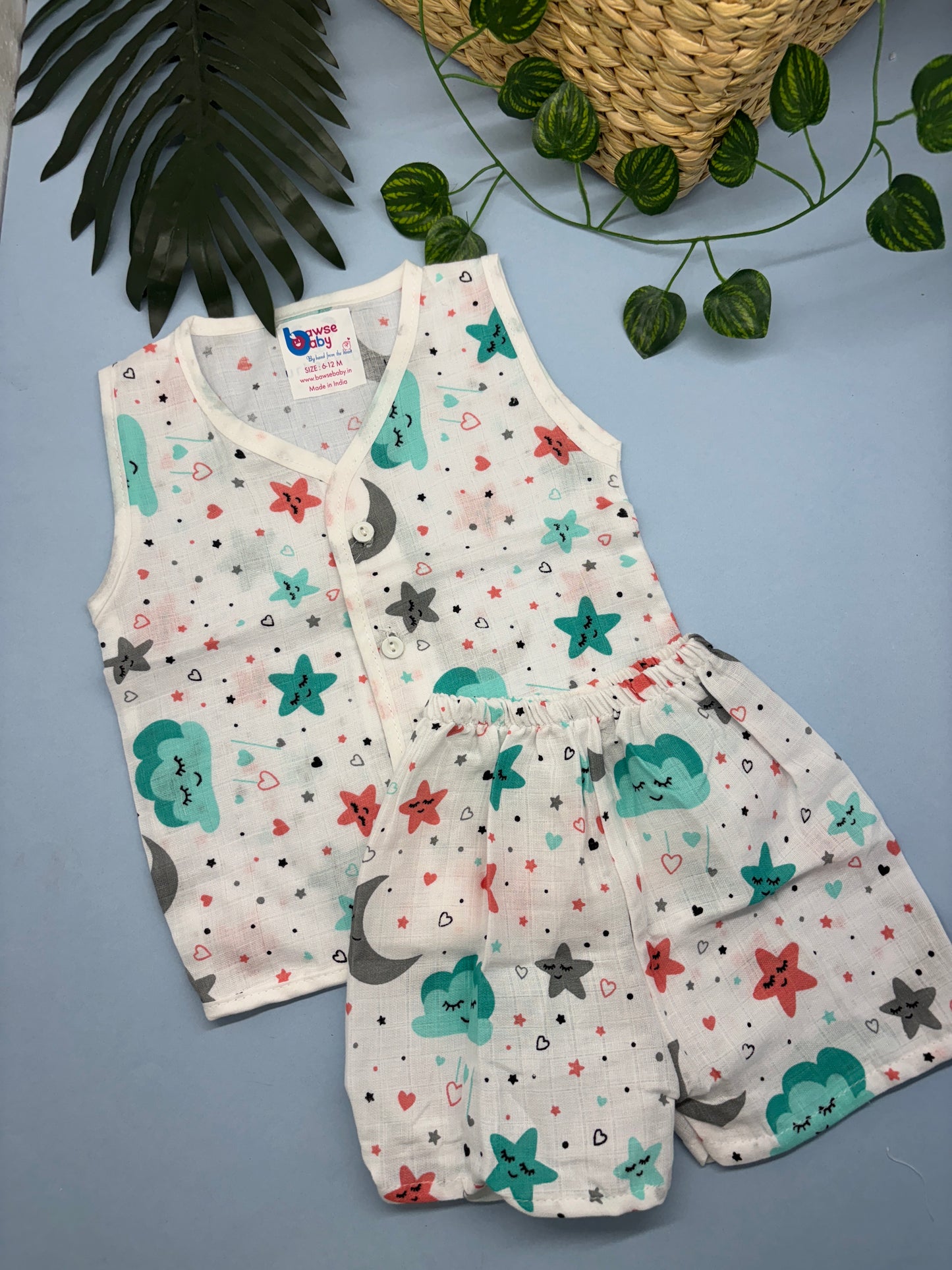 Muslin Jabla and Shorts set (6-12m)