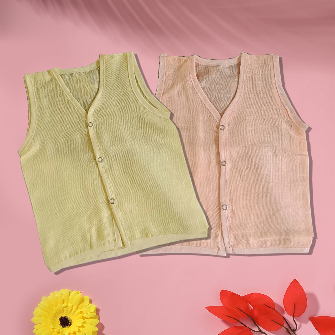 Muslin Pastel sleeveless jablas Front open - Bawse Baby