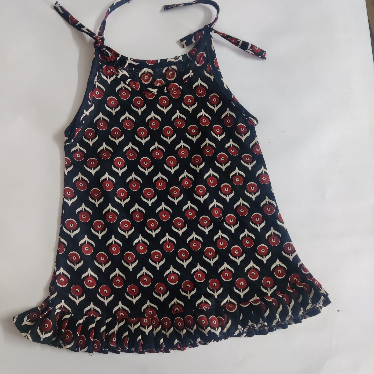 Handblock printed frill frocks cotton - Bawse Baby 