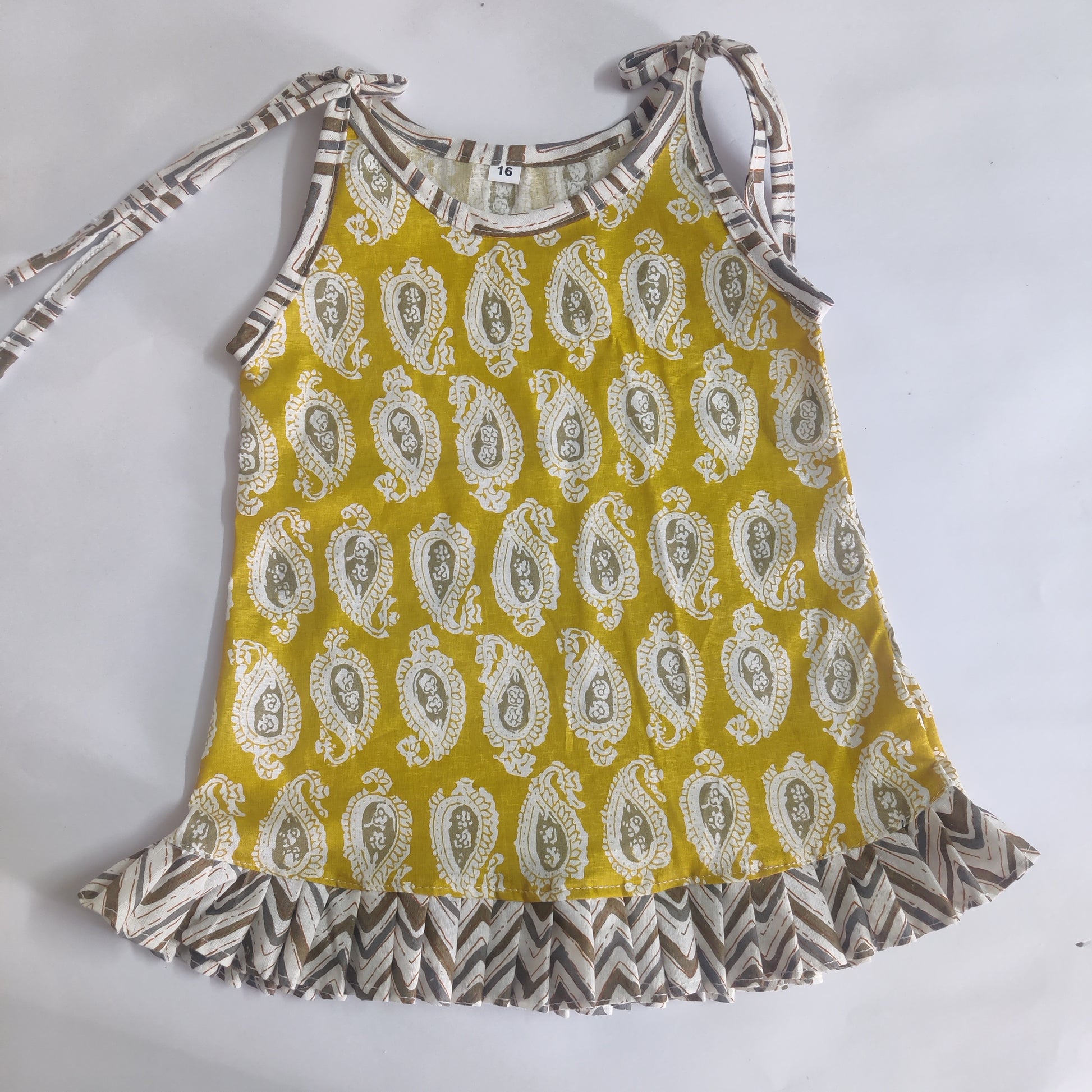 Handblock printed frill frocks cotton - Bawse Baby 