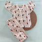 Crinkle Muslin Pyjama Sets/ Night Suits(Ivory Icecreams)