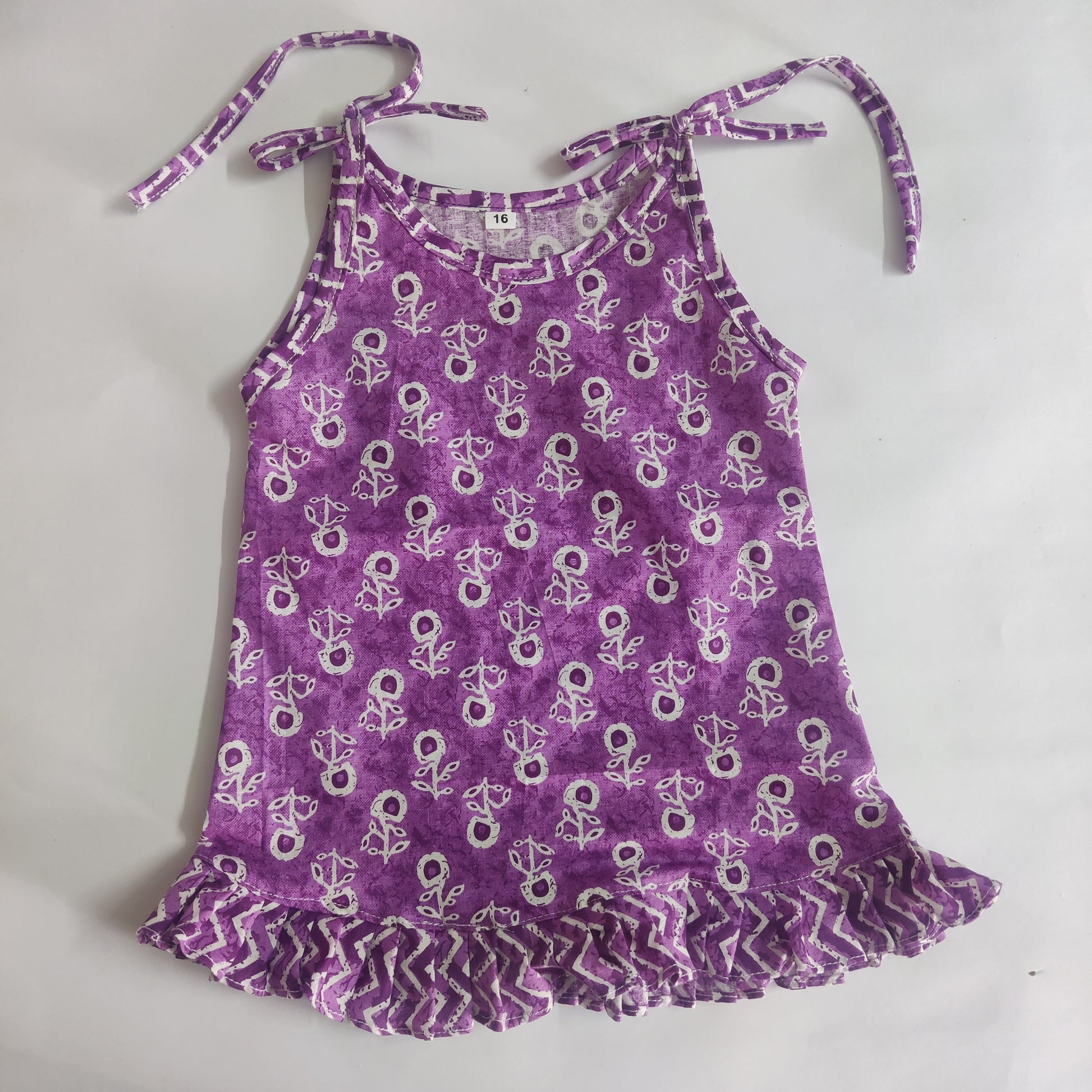 Handblock printed frill frocks cotton - Bawse Baby 